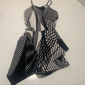 Privy Black & White romper with stripes